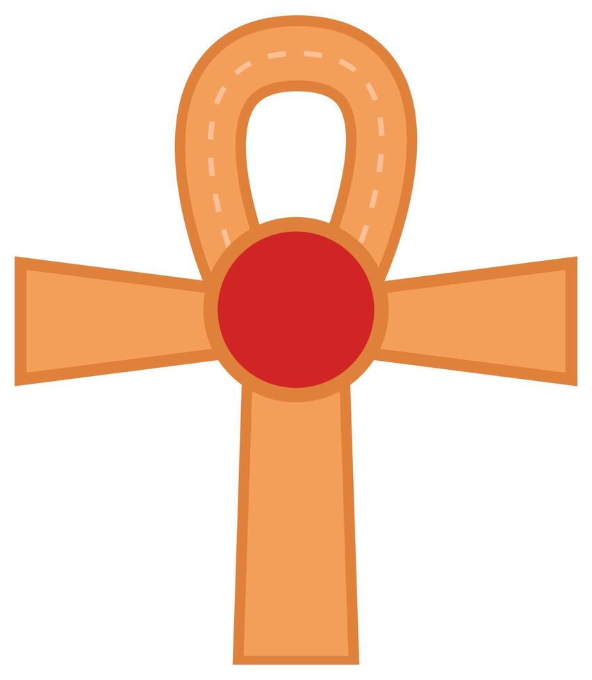 Flat icon of ankh ancient isolated on white background. vector
