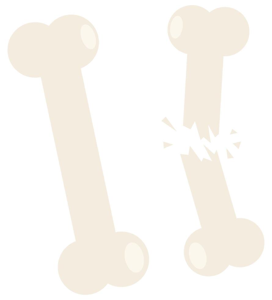 Broken bone fracture flat icon illustration isolated on white background. vector