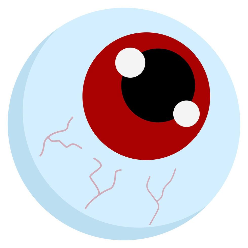 Eyeball in flat icon isolated on white background. vector