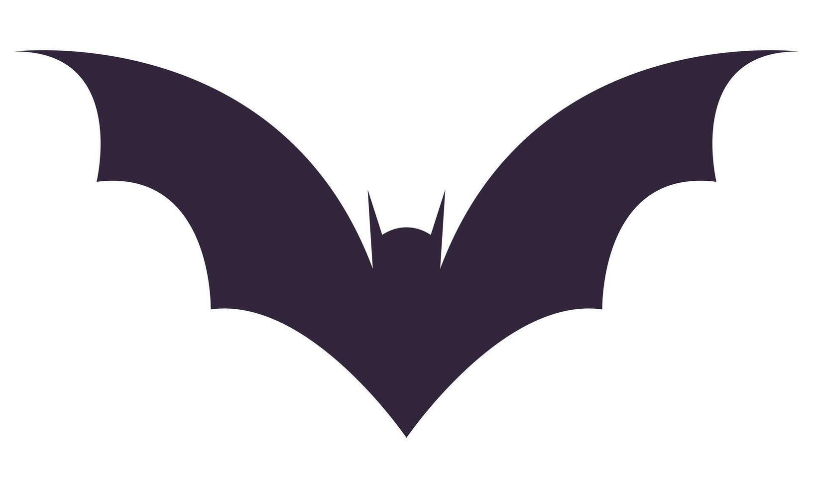 Flat icon of bat silhouette isolated on white background. vector