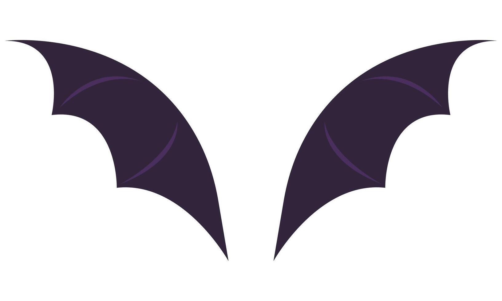 Black bat wings spreading flat icon isolated on white background. vector