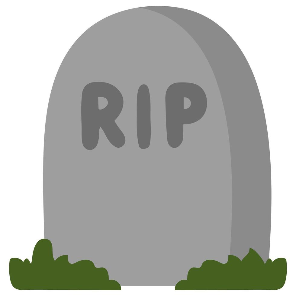 Cartoon illustration of gravestones isolated on white background. vector