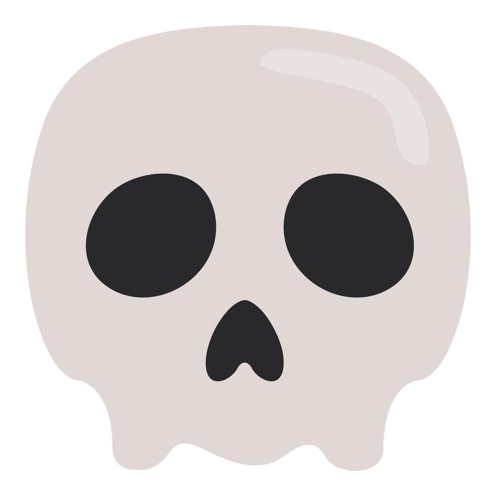 Flat icon of skull isolated on white background. vector
