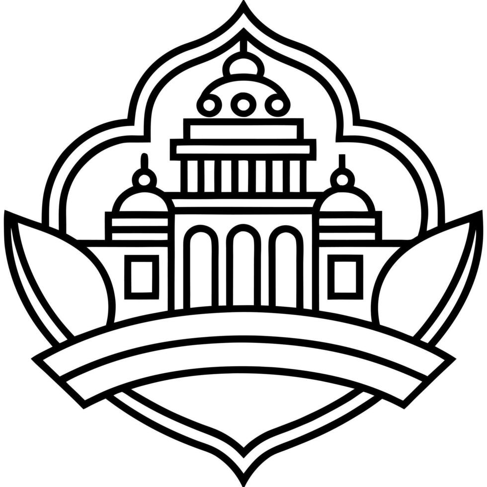 hotel and suitesluxurious and intricate logo, illustration line art vector