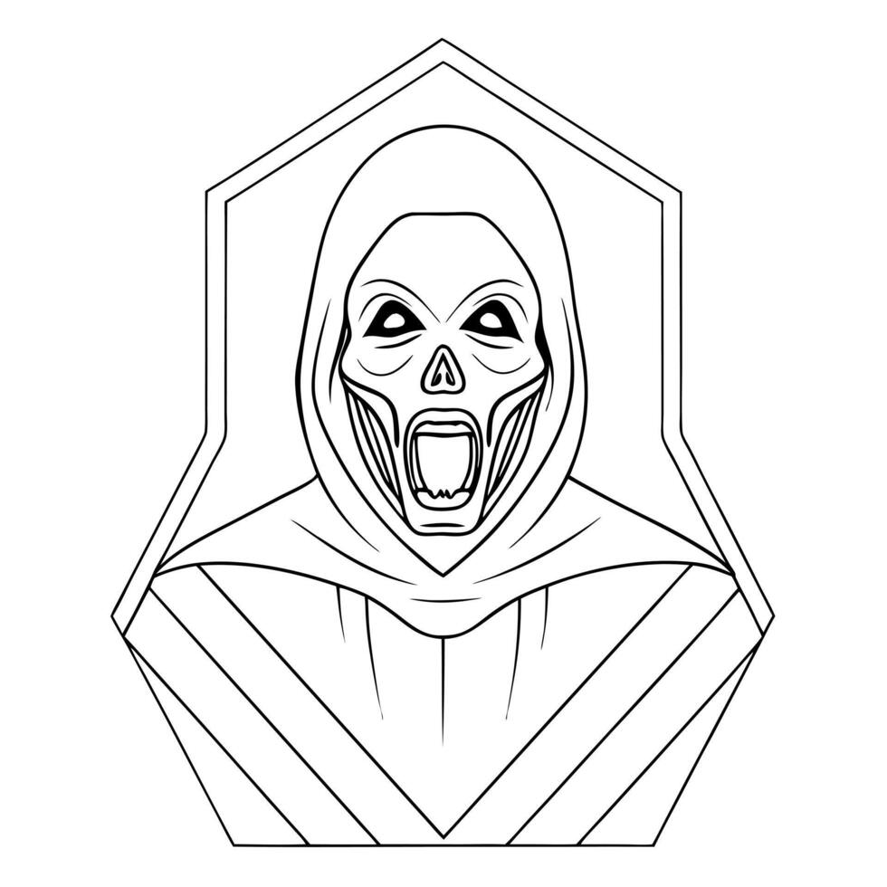 horror movie genre icon, illustration line art vector