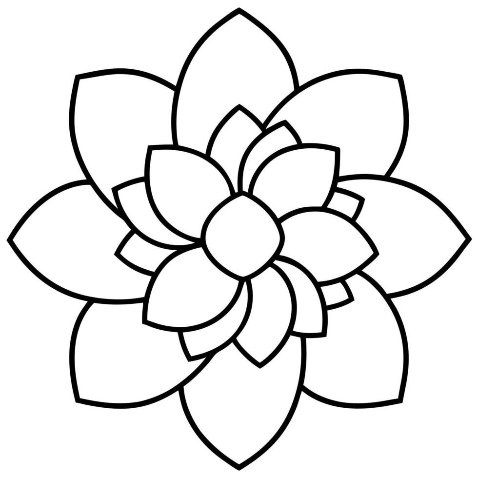a black flower icon on background, illustration line art vector