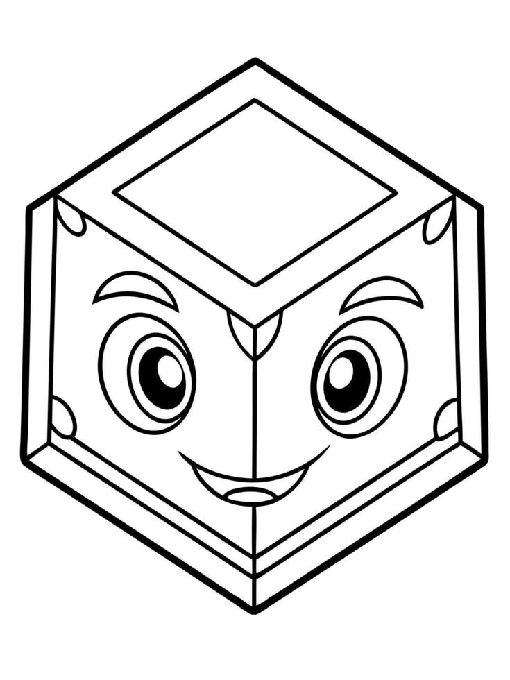 a 3d white square rouler to include in a childrens coloring book white background, vector
