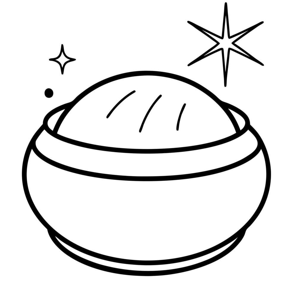 a drawing of a simple cute glow cosmetics silver dust, illustration line art vector