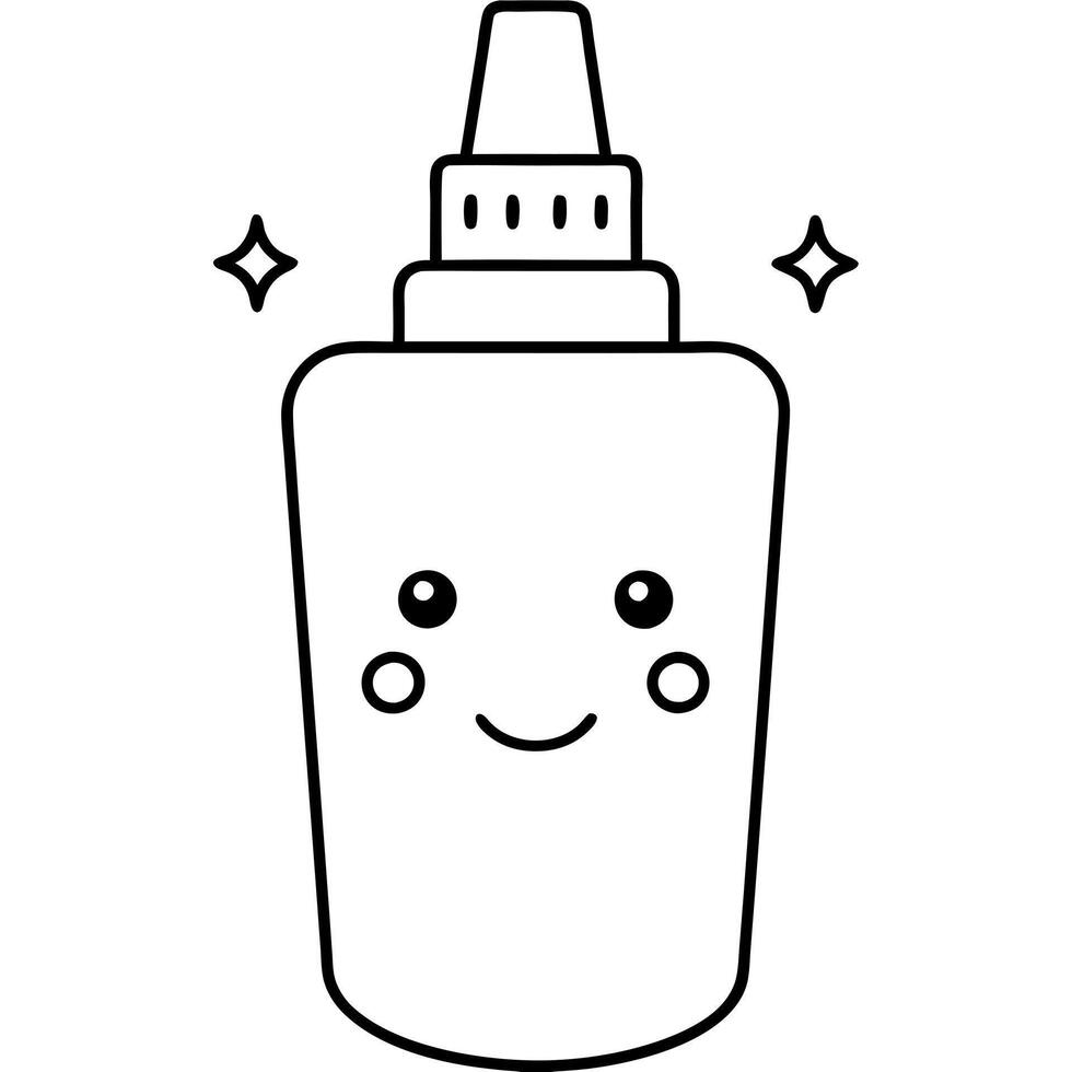 a drawing of a simple cute cosmetics soft glow, illustration line art vector