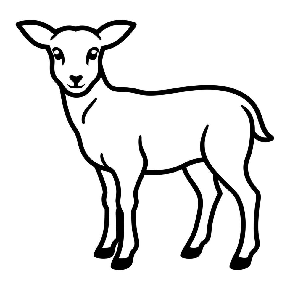 iberian lamb logo, illustration line art vector
