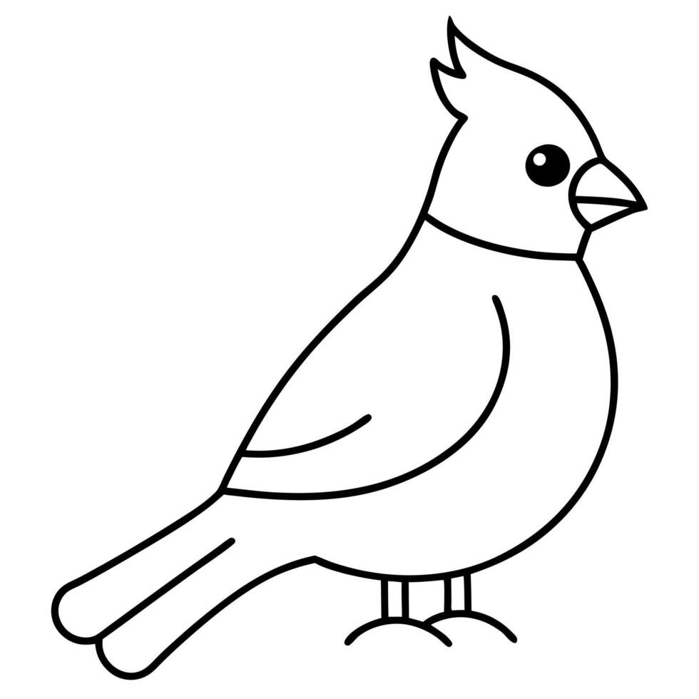 coloring page, bold line art, christmas cardinal, illustration line art vector