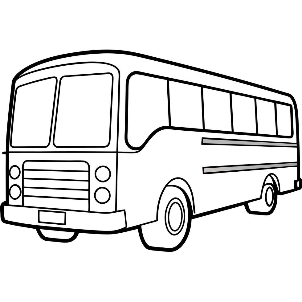 bus line art, illustration line art vector