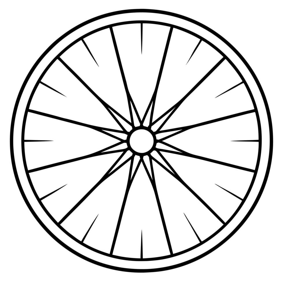 abstract representation of a bicycle wheel, illustration line art vector