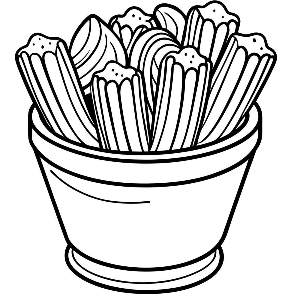 churros, illustration line art vector