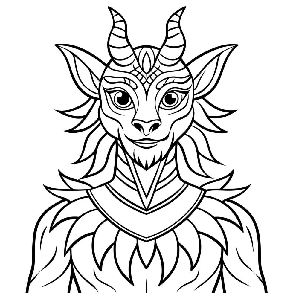 fantasy creature mythical background artwork, illustration line art vector