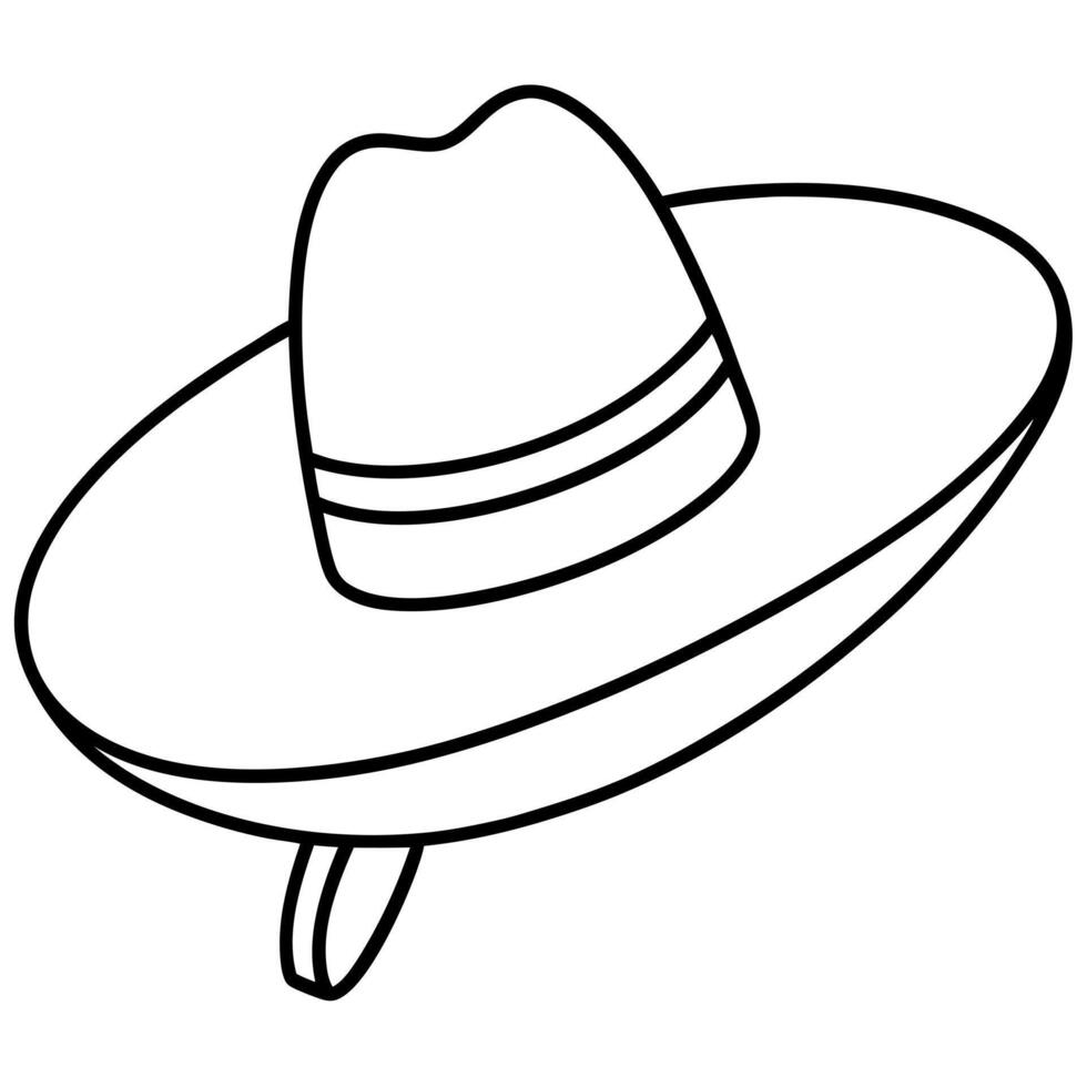 sombrero, illustration line art vector