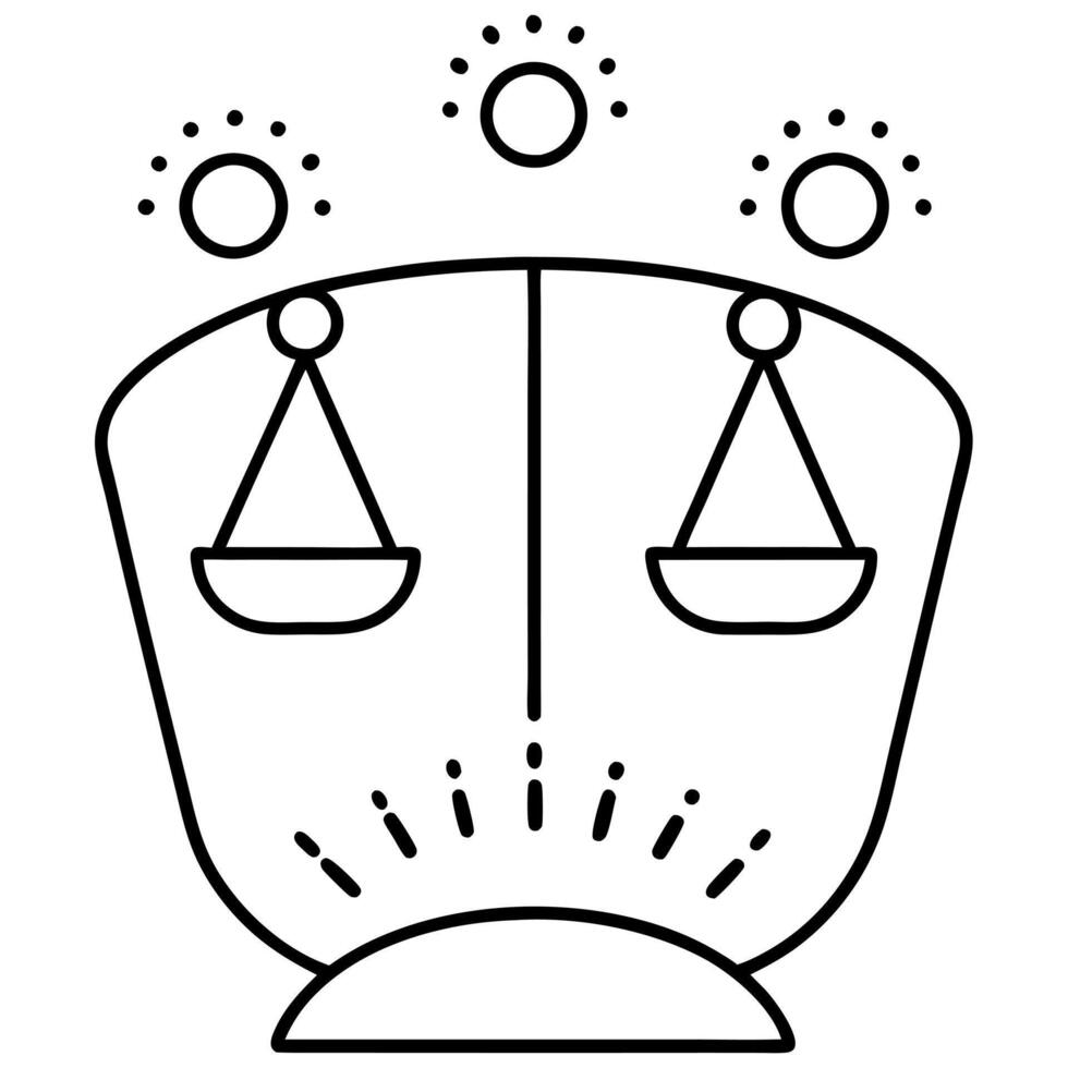 a scale with footsteps indicating weight tracking, illustration line art vector