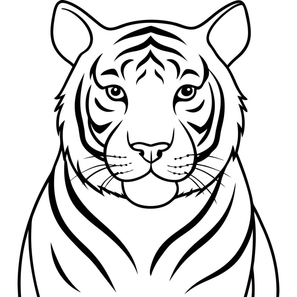 tiger, illustration line art vector
