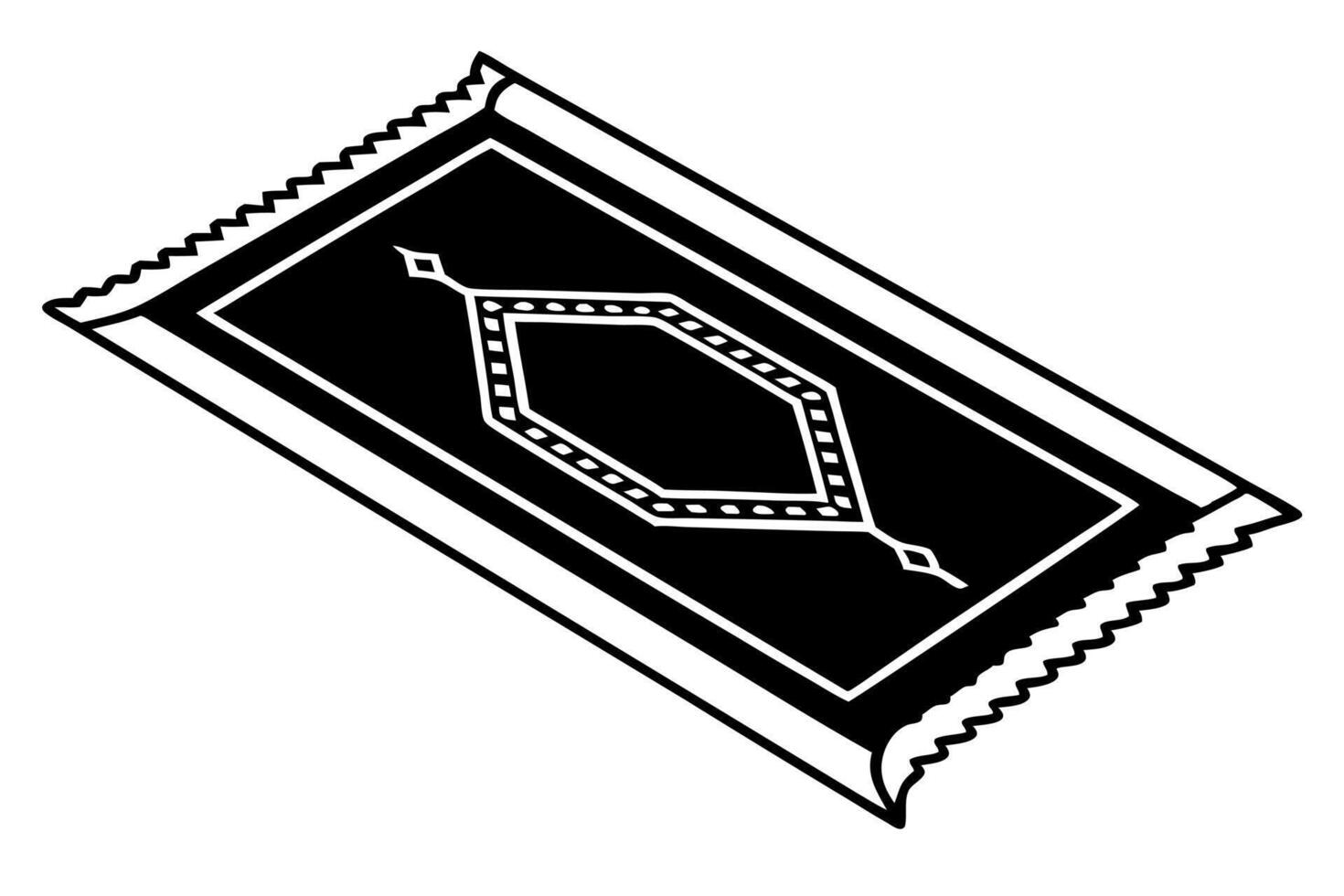 carpet silhouette on white backgrount, illustration line art vector