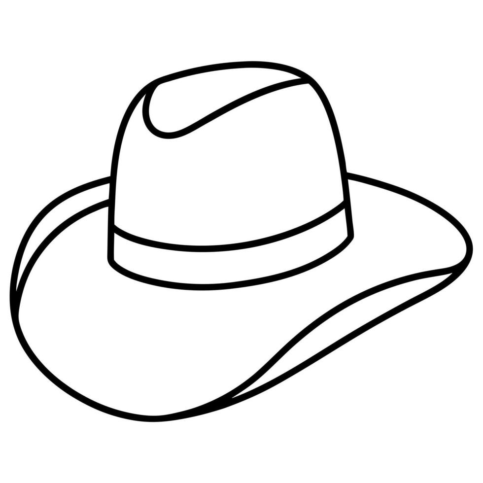 a farmer hat, illustration line art vector