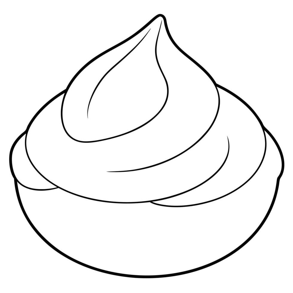 pastry meringue coloring pages for kids ages 3-4, simple coloring page cartoon style, black and vector