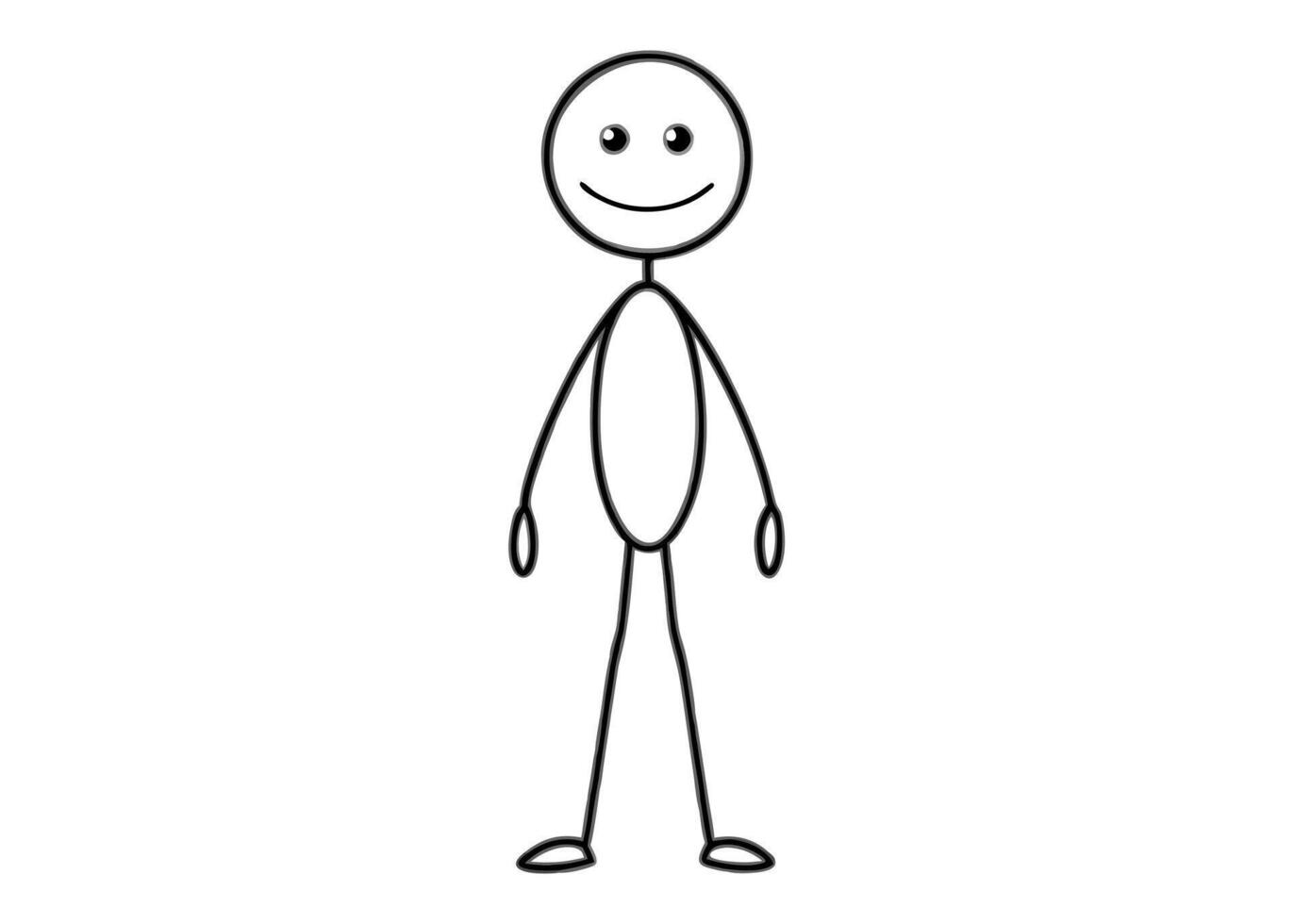 cartoon stickman, illustration line art vector