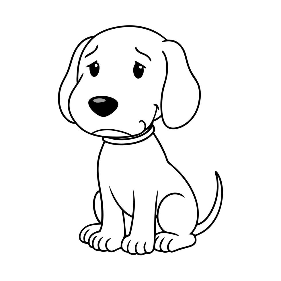 snoopy feels sad, illustration line art vector