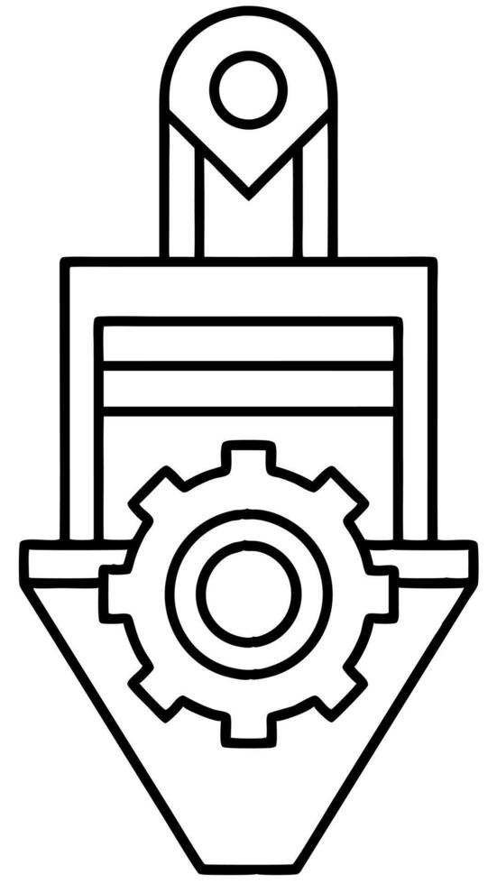 logo of a company selling machine spare parts, illustration line art vector