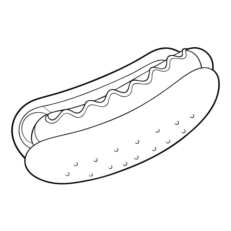 hotdog, illustration line art vector