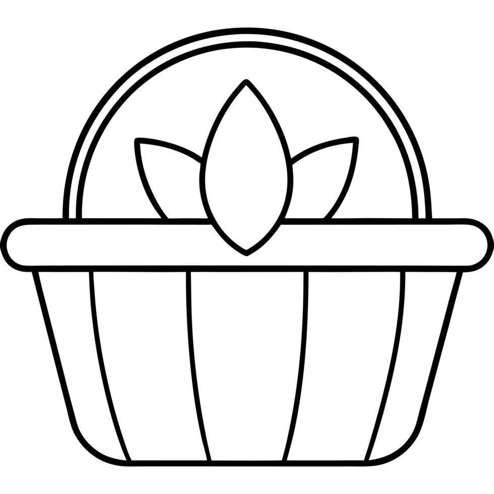 a eco basket, illustration line art vector