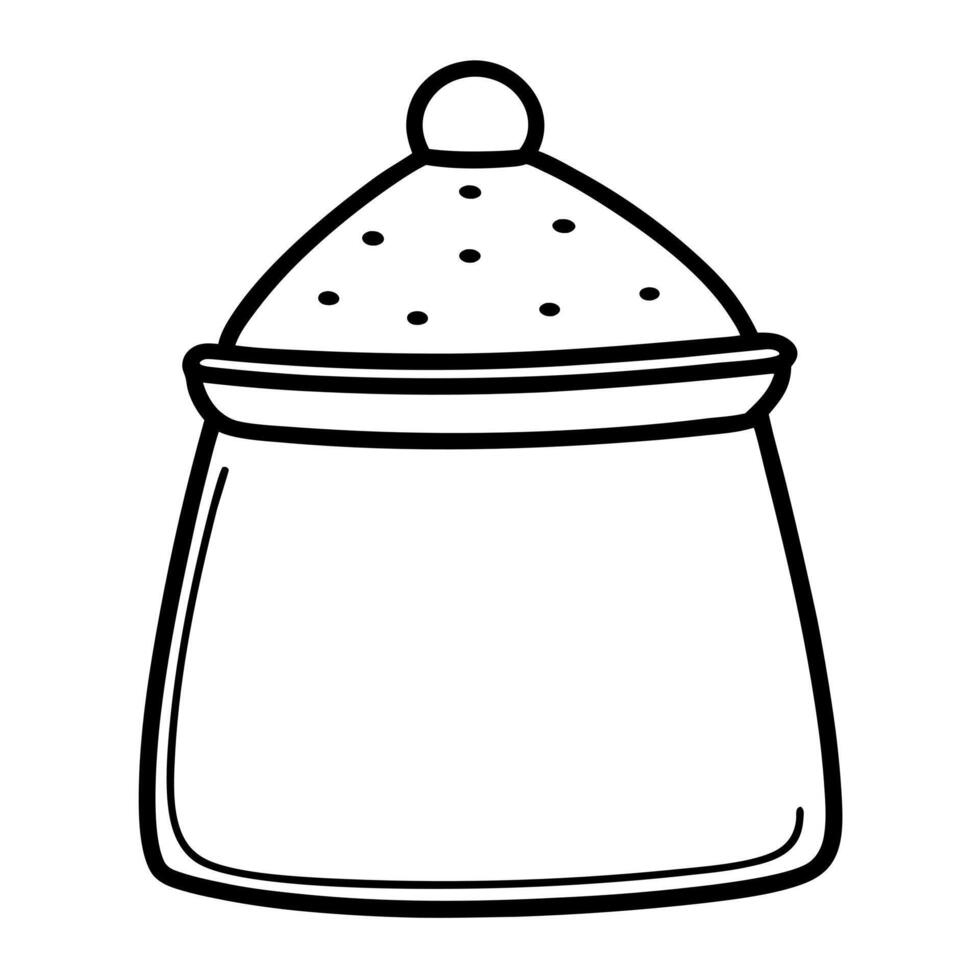 a salt hand drawn sketch minimalistic creativity and art cooking preparing food bowl and dish with vector