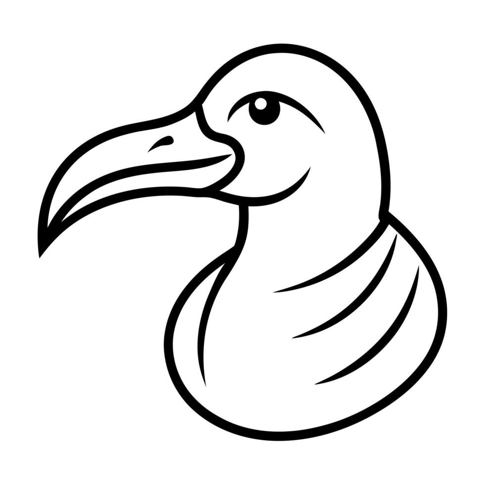 albatross mascot logo on white background, illustration line art vector