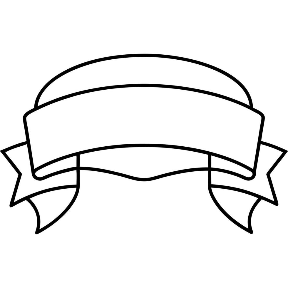 ribbon banner svg, illustration line art vector