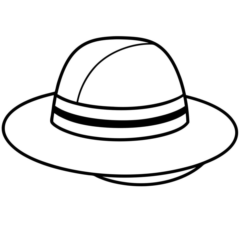 a hat, illustration line art vector