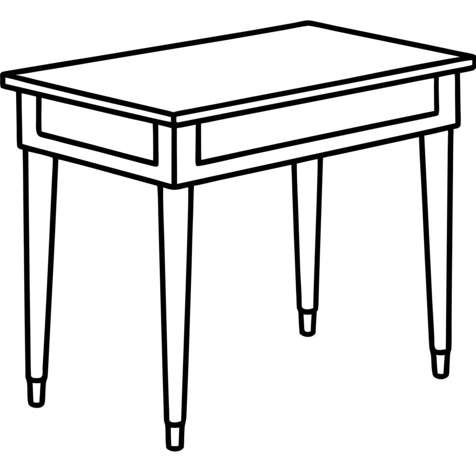 a sofa table printed cherry rose wood, illustration line art vector