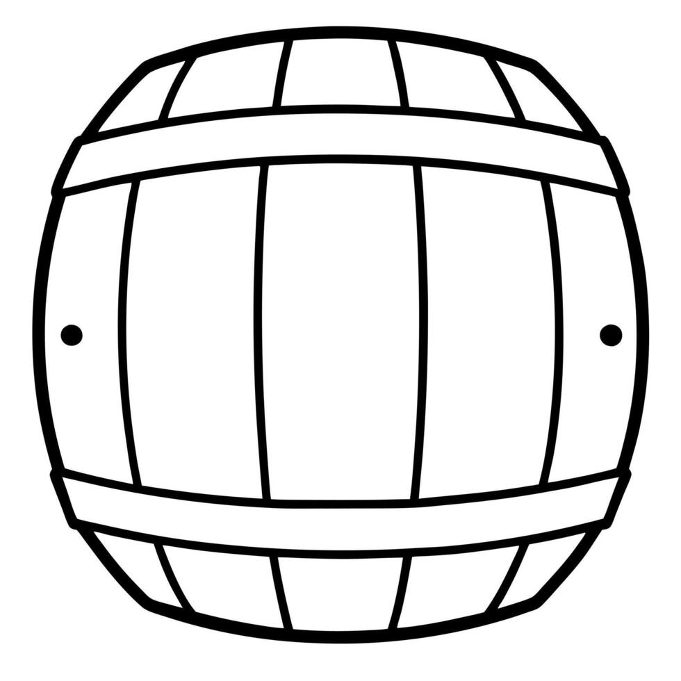 a barrel of wood design image, illustration line art vector