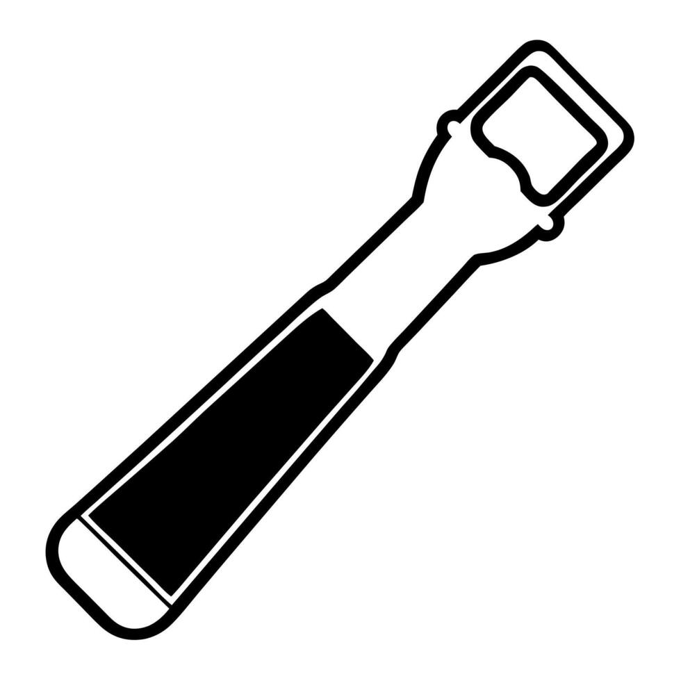 a bottle opener silhouette black and white background is clear white, illustration vector