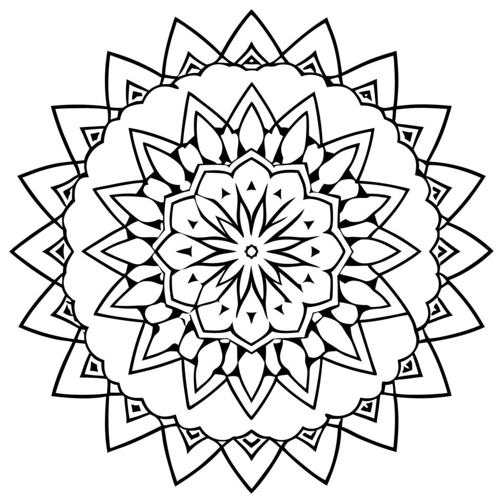 a pattern of basic shapes like circles, triangles, and squares creating a symmetrical mandala, vector