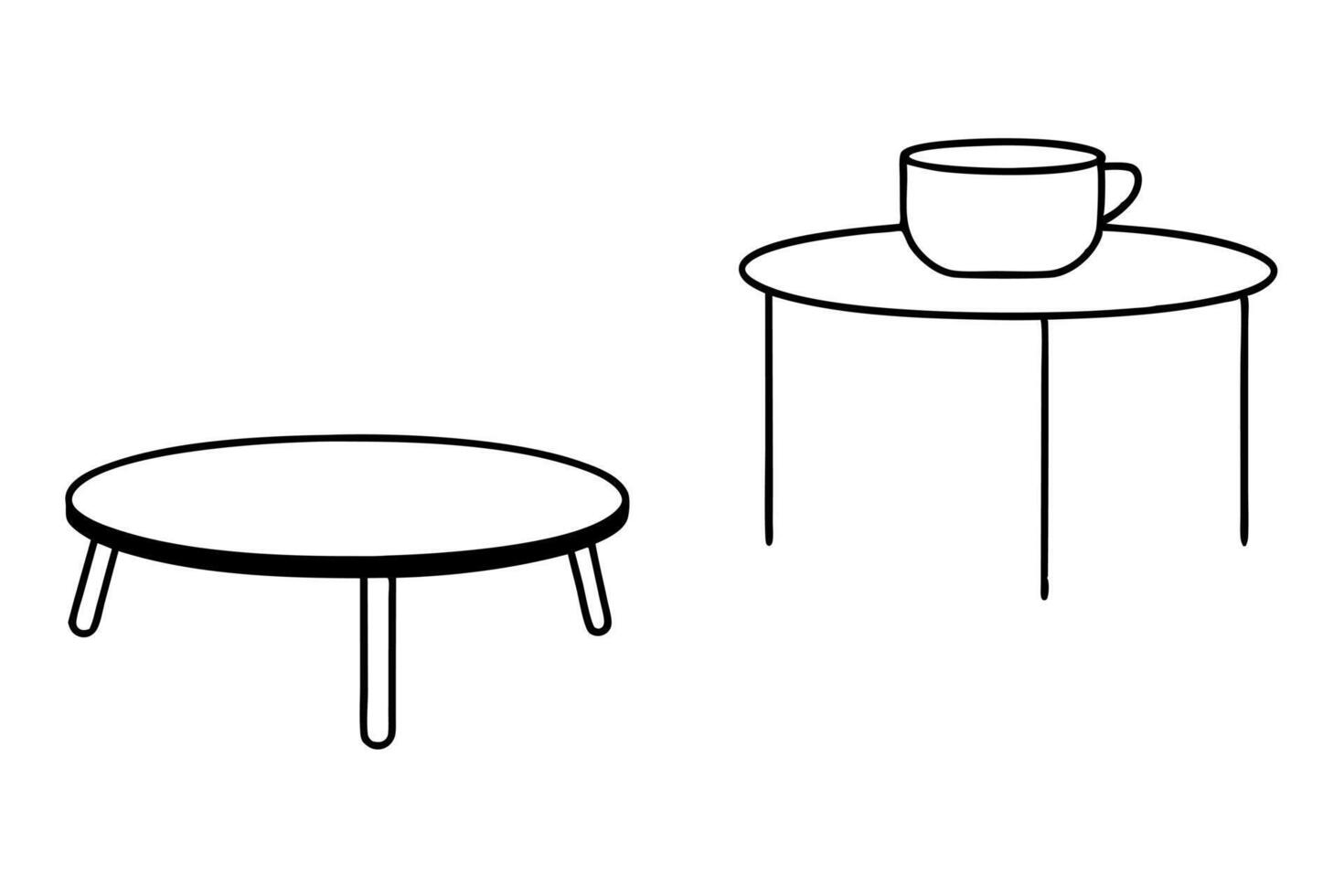 1 cup live coffee on the coffee two different table latest design dynamic outline art on vector