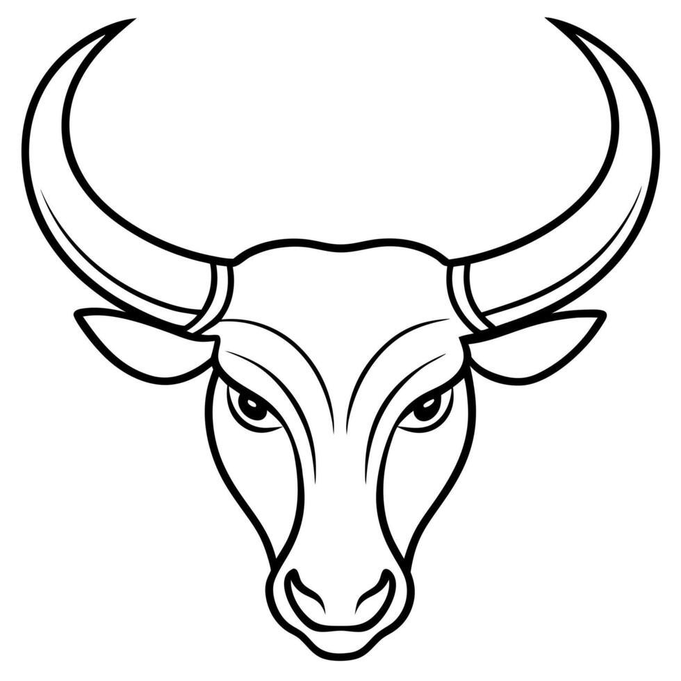bull horns, illustration line art vector