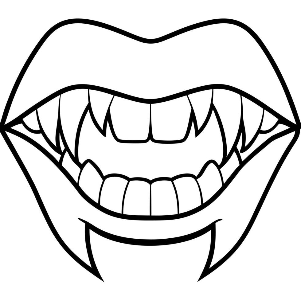 vampire mouth with fangs watercolor clipart isolated on transparent background halloween vampire vector
