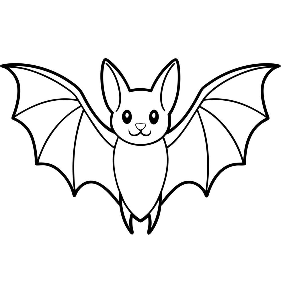 a nice bat, illustration line art vector