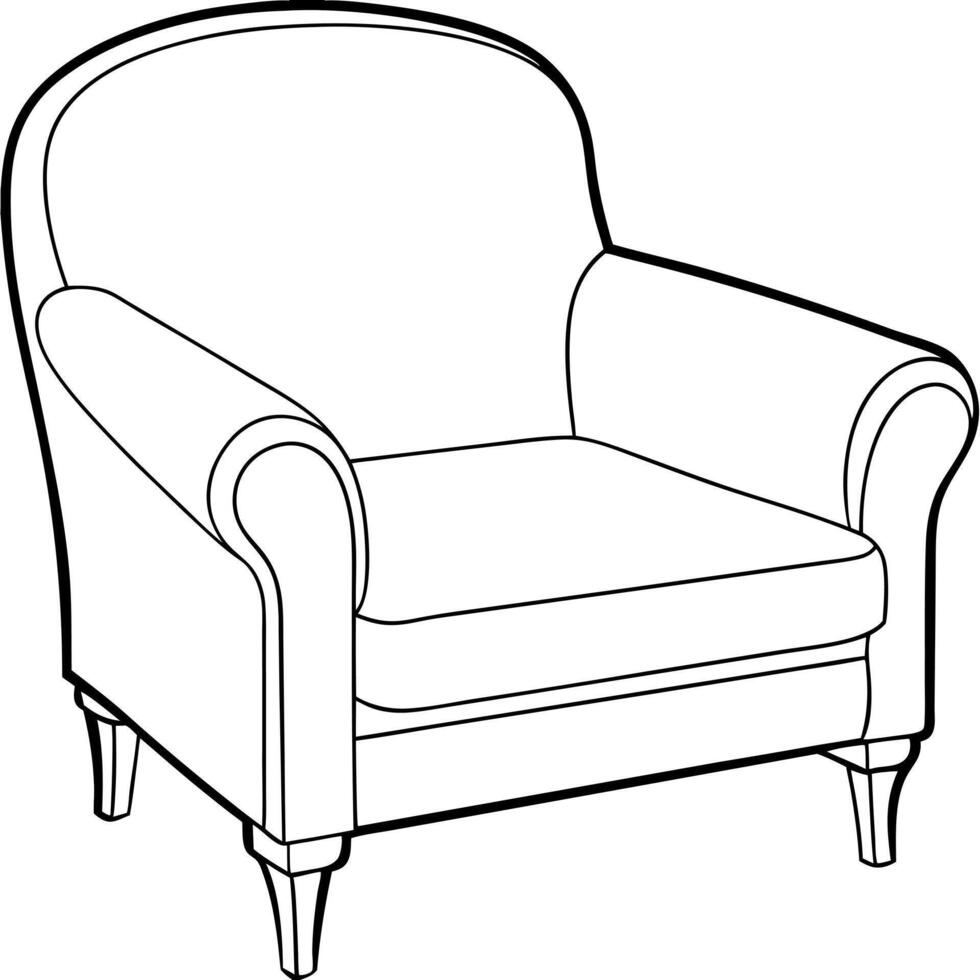 armchair, illustration line art vector