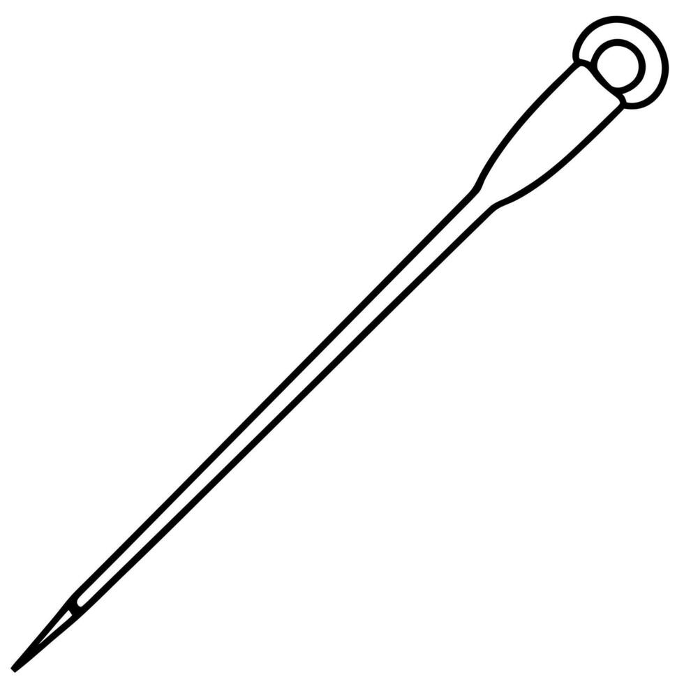 needle cartoon style, illustration line art vector