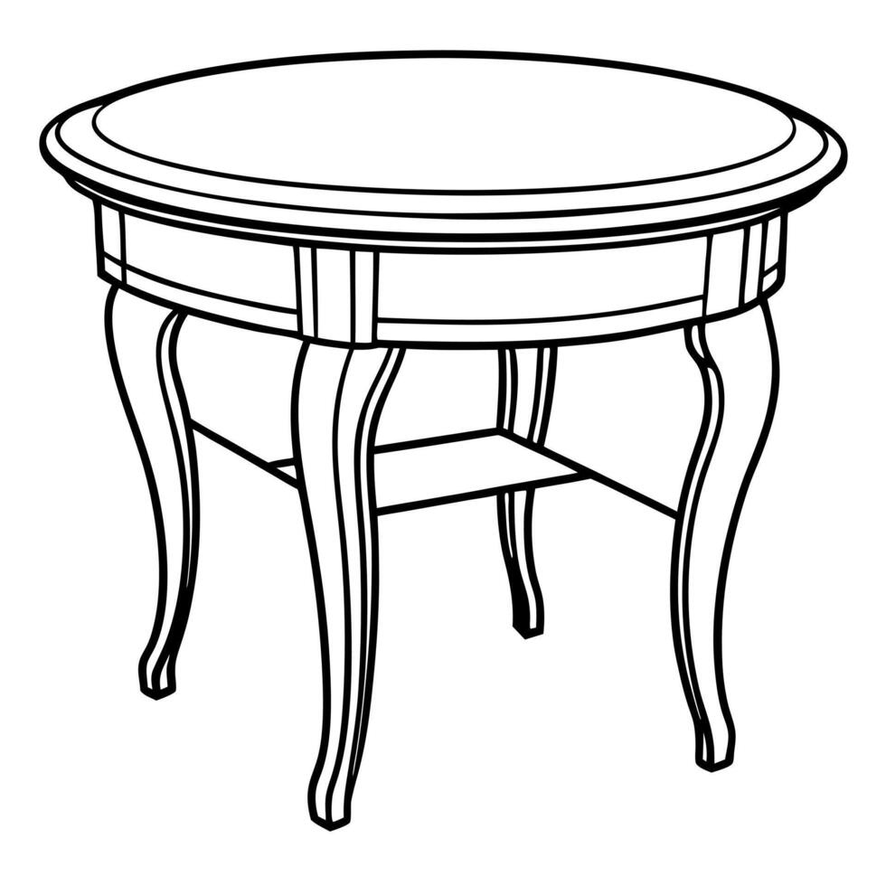 a silhouette image of a table on a white background, illustration line art vector