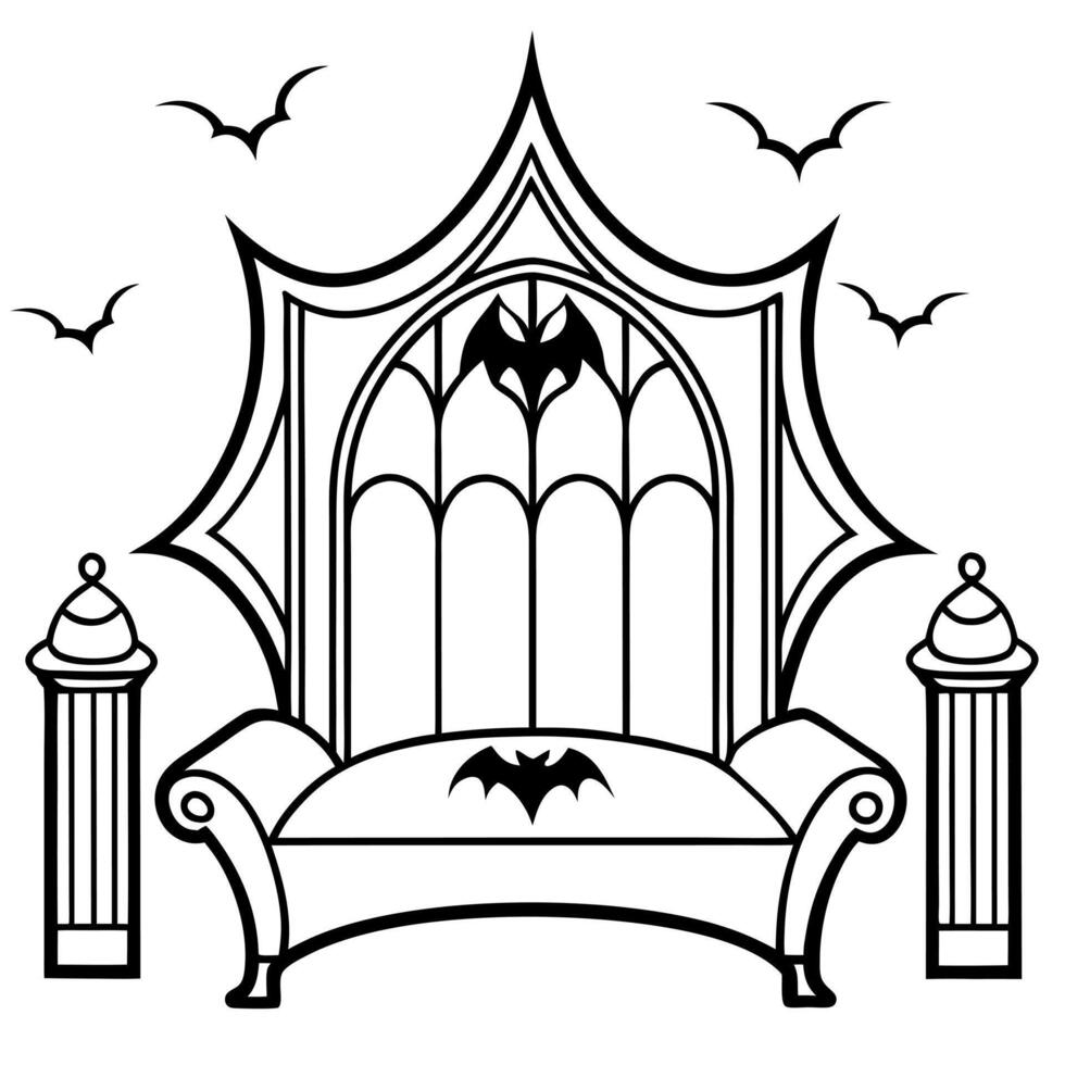 victorian vampires lair with rich velvet upholstery, gothic decor, and a dark, vampiric ambiance vector
