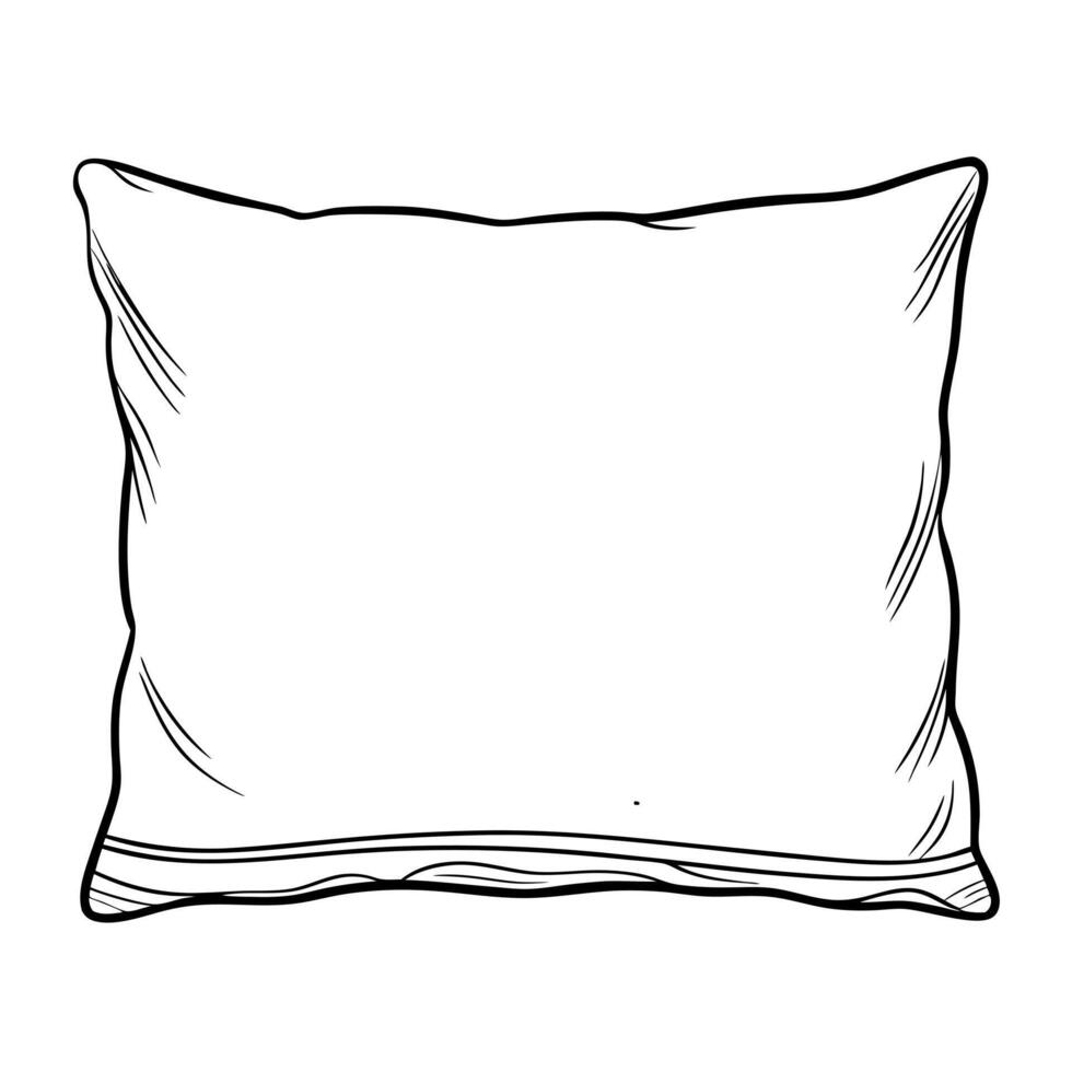 coloring pillow, illustration line art vector