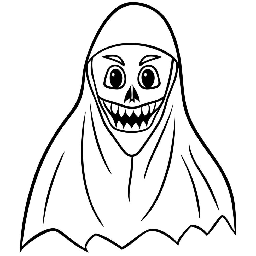 creepy ghost halloween concept background with selective focus and copy space, illustration vector