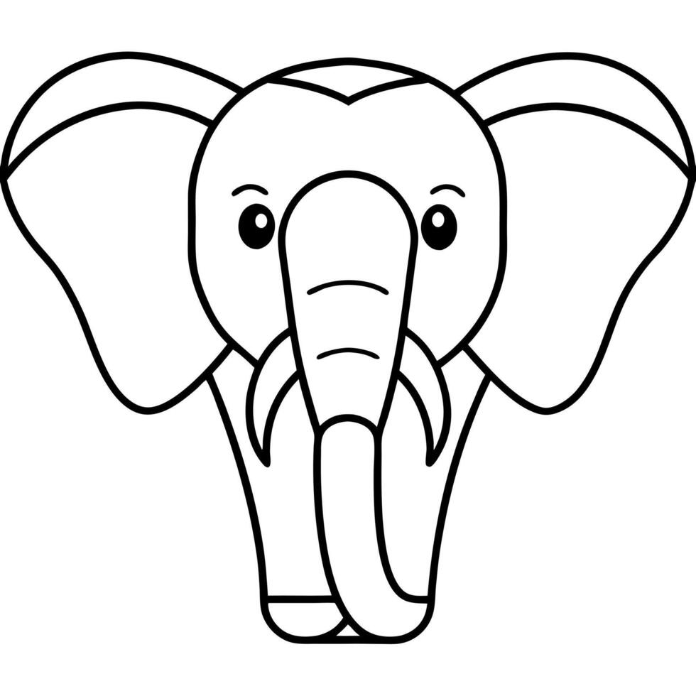 a stylized elephant with large ears and a curled trunk, designed with clean, simple lines, vector