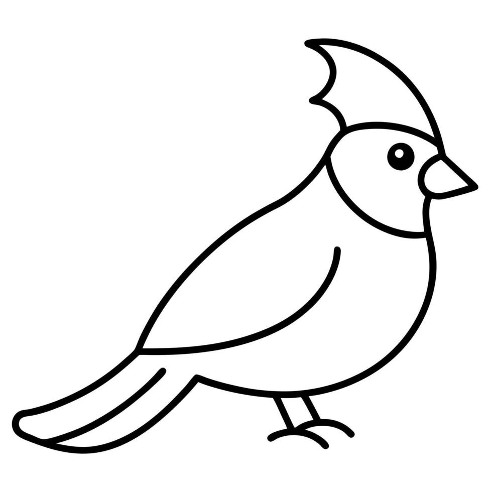 coloring page, bold line art, christmas cardinal, illustration line art vector